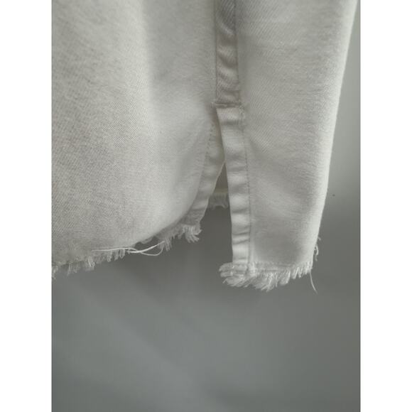 John Mark Women's Off White Floral Embroidered Shirt Dress Medium Country Chic - Picture 8 of 13